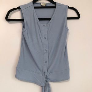 Habitual Blue Button Down Tie Shirt Girls Size 12